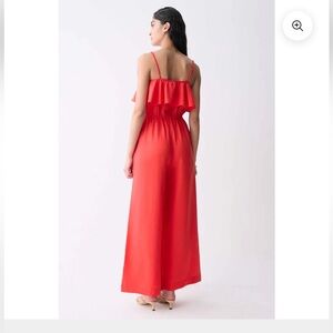 Dèluc - Boticas Ruffle Wide Leg Jumpsuit in Tangerine